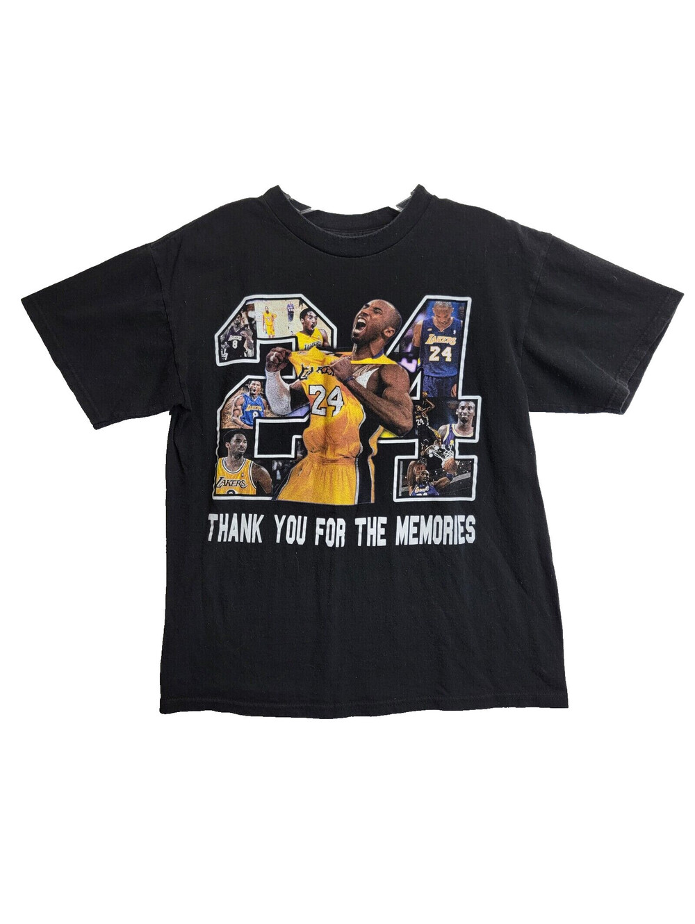 Vintage Kobe Bryant X Lakers Shirt Mens Black Short Sleeve Big Logo Graphic M